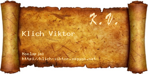 Klich Viktor névjegykártya